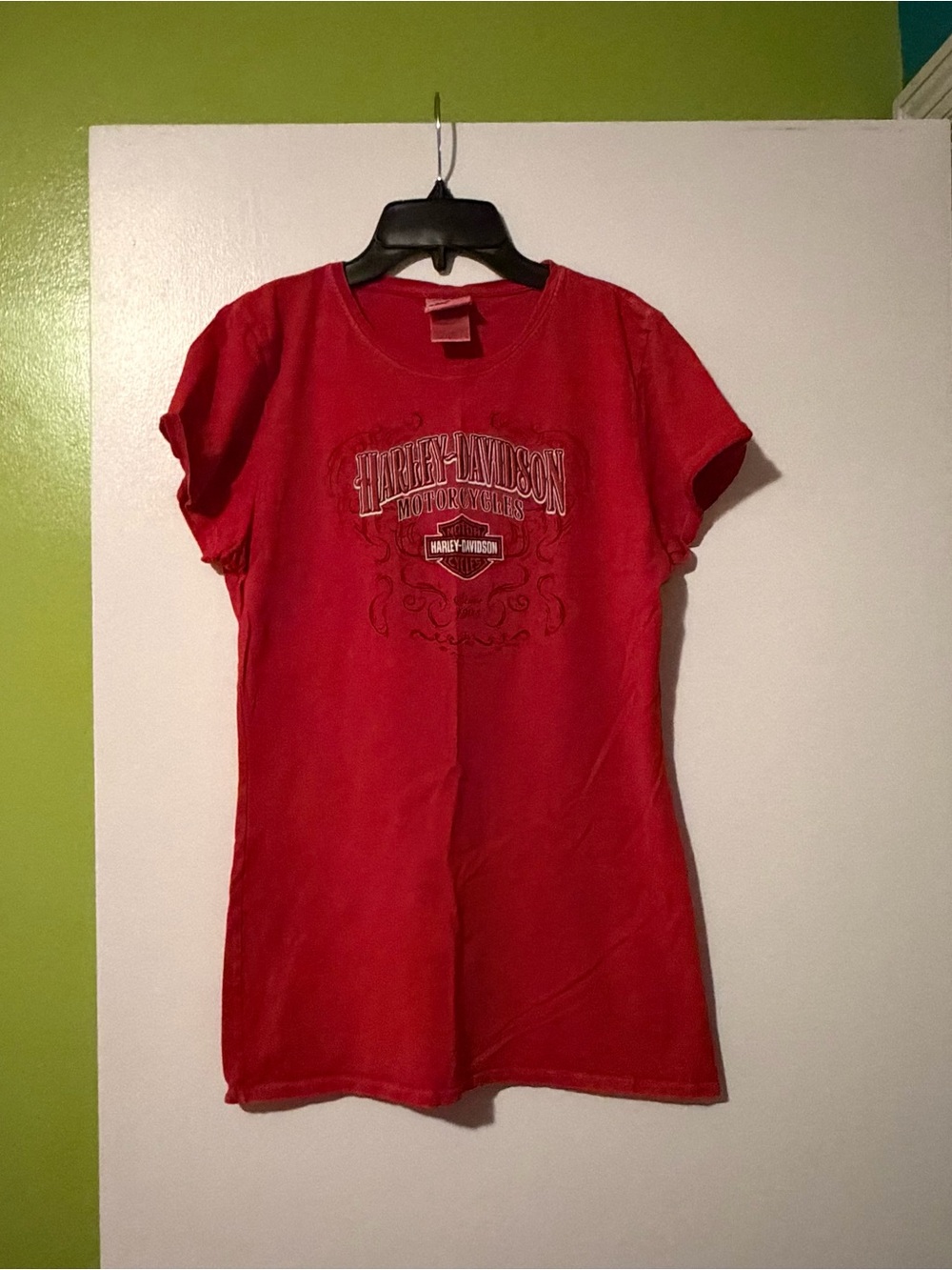 Harley-Davidson Women's Bright Red Short Sleeve Logo Tee